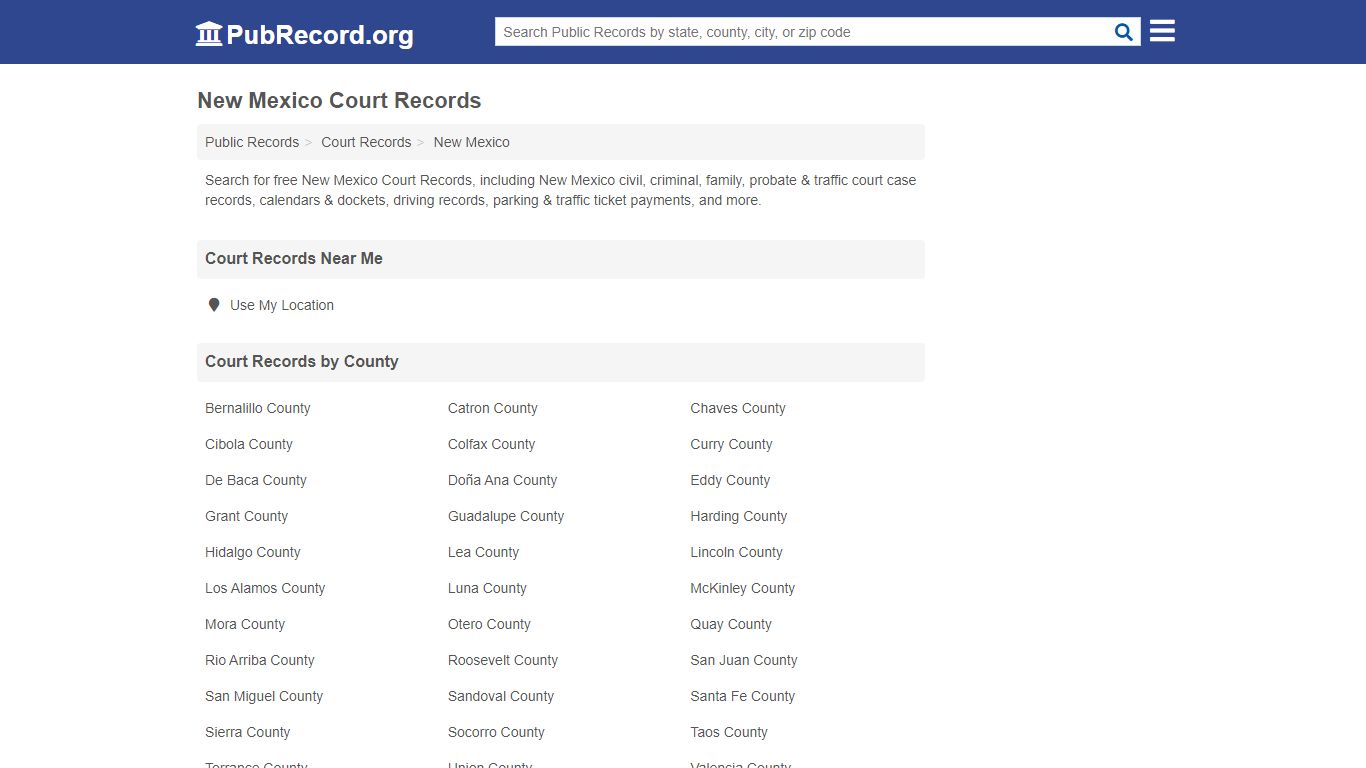 Free New Mexico Court Records - pubrecord.org