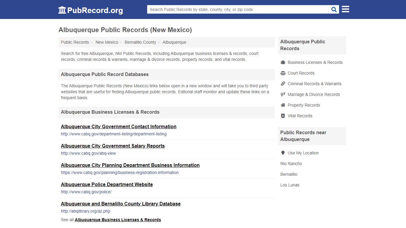 Free Albuquerque Public Records (New Mexico Public Records)